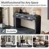 NicBex Rustic Console Table with Storage Drawers,Entryway Table with Curved Corners & Thick Legs,Fluted Foyer Tables for Entryway,Living Room - 3 of 4
