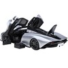 McLaren Speedtail Supernova Silver Metallic with Black Top and Suitcase Accessories 1/18 Model Car by Autoart - 2 of 4
