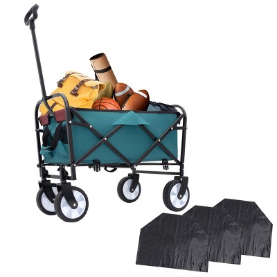 YONWAY Multi-use Wagon,Collapsible Foldable Wagon Cart Beach Wagon for for Camping 3pcs Plastic Liner Bag/Cover