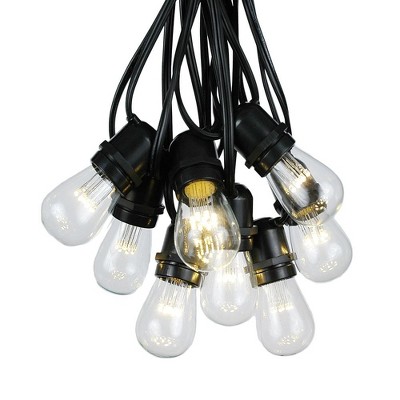 Novelty Lights Edison Outdoor String Lights with 50 In-Line Sockets Black Wire 100 Feet