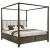 Queen Size Canopy Bed with Upholstered Headboard for Bedroom - 2 of 4