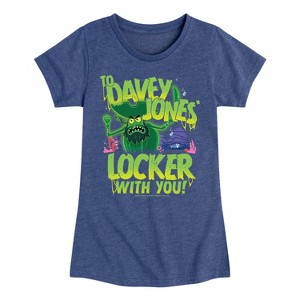 Girls' - Spongebob Squarepants - Spongebob: The Search For Squarepants To Davey Jones Locker Fitted Short Sleeve Graphic T-Shirt - 1 of 4