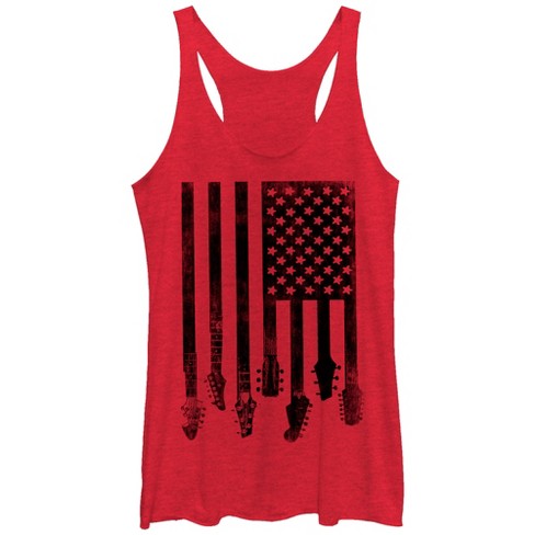 Women's Lost Gods Guitar American Flag Racerback Tank Top - image 1 of 3