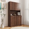 SEVOBAL 70.87" Tall Wardrobe Kitchen Cabinet Storage Utility Storage Cabinets with Doors Open Shelves Drawer Bedroom Dining, Brown, 43.31"*18.9"*7.48" - 4 of 4