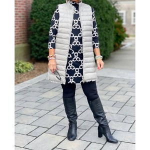 Women's Long Silver Puffer Vest - Lulu-B - 1 of 1