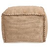 Storied Home Jute Pouf Brown: Upholstered Square Ottoman, Spot Clean, No Assembly Required - 3 of 4