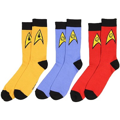 Star Trek The Original Series Uniform Adult Crew Socks Multicoloured ...