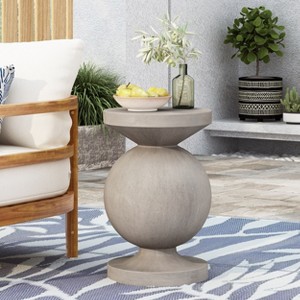 VYNXARIA outdoor Patio end table that features a classically turned pedestal base - 1 of 4