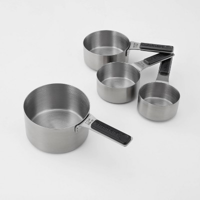 4pc Stainless Steel Measuring Cups Silver - Figmint™