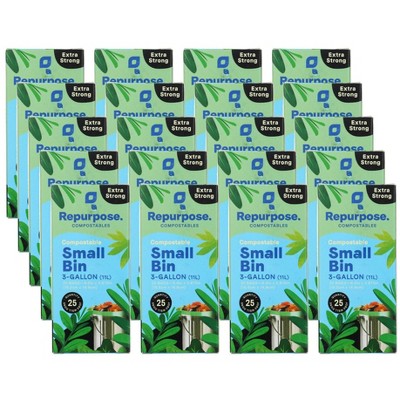 Repurpose Small Bin Extra Strong 3 Gallon Bags - Case of 20/25 ct