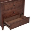 Lyngins 28'' Side Table with Solid Rubber Wood Legs, 3-Drawer Bedroom Nightstand, End Table for Living Room, Small Sofa Side Table - 3 of 4