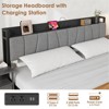 Bed Frame with a Functional Storage Headboard, Industrial Full Platform Bed with 2 Large Drawers - 4 of 4