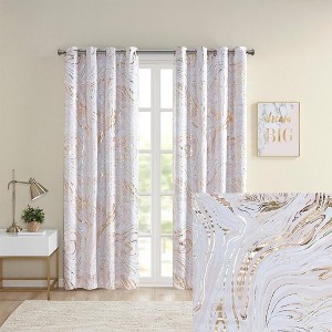 Grommet Top Metallic Animal Printed Total Blackout Curtain(Only 1 Pc Panel) - 1 of 4