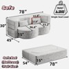 GlasFlength Modern Floor Sofa with 2 Pillows, Convertible Sleeper Sofa Bed, for Living Room, Guest Bed, Playroom, Beige, 45*78*30 - 3 of 4