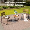 Captiva Designs 3pc Spacious Acacia Wood Table & Double layered Rattan Wicker Chairs - 2 of 4