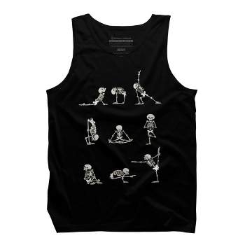 Men's Design By Humans Skeleton Yoga By huebucket Tank Top