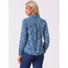 Allegra K Women's Point Collar Long Button Sleeve Button Down Floral Shirt - 4 of 4