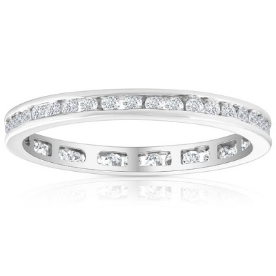 Pompeii3 1/2 Ct Round Diamond Ladies Eternity Wedding Ring 10k White Gold