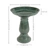 Sunnydaze Avignon Ceramic Bird Bath with Glazed Finish - Green Mist - 18.75" H - 2 of 4