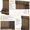 TIRAMISUBEST Multi-purpose Hallway Hall Tree with Removable Linen Cushioned Entryway Bench - Brown Entryway Organizer with Storage - 4 of 4