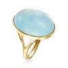 Ross-Simons 20x15mm Aquamarine Cabochon Ring in 14kt Yellow Gold - 3 of 4