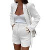Imily Bela Women Tweed Blazer Shorts Set Double Breasted Business Suit - 2 of 4