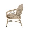 2pk Bruce Outdoor Iron/Rattan Club Chairs with Cushions Brown/Beige - Christopher Knight Home: Weather-Resistant Patio Accent Furniture - 4 of 4