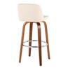 30" Mid-Century Modern Barstools Set of 2 with Swivel, Tufted Seat, and Wood Legs with Round Metal Footrest - 4 of 4