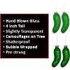 4E's Novelty 4 Pack Blown Glass Pickle Ornament for Christmas Tree - 4” Christmas Pickle for Traditional German Christmas Pickle Ornament Decor - 3 of 4