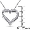 EVERLY JEWELRY | Sterling Silver 5/8ct TGW Created White Sapphire Crossover Heart Pendant with Chain in Sterling Silver - 2 of 4