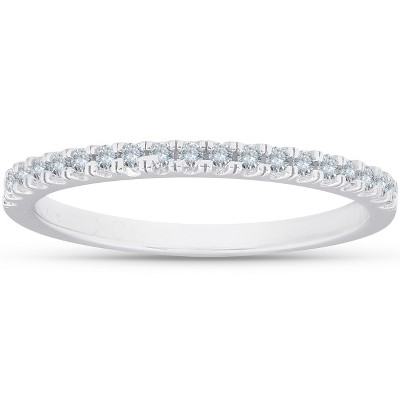 Pompeii3 1/4 cttw Diamond Stackable Womens Wedding Ring 10k White Gold