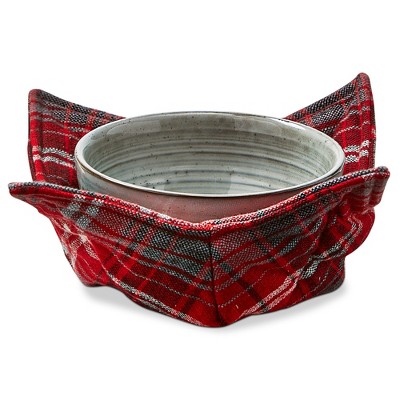 tagltd Some Like It Hot Plaid Bowl Cozy Red