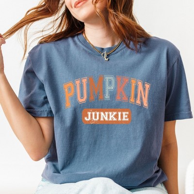 Simply Sage Market Varsity Pumpkin Junkie Garment Dyed Tee