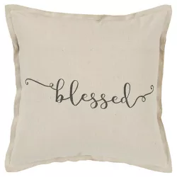 20"x20" Oversize Sentiment Polyester Filled Square Throw Pillow Neutral - Rizzy Home