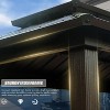 PAGED Aluminum BBQ Outdoor Gazebo Metal Frame with Shelves Serving Tables, Permanent Double Roof Hard top Gazebos - 4 of 4