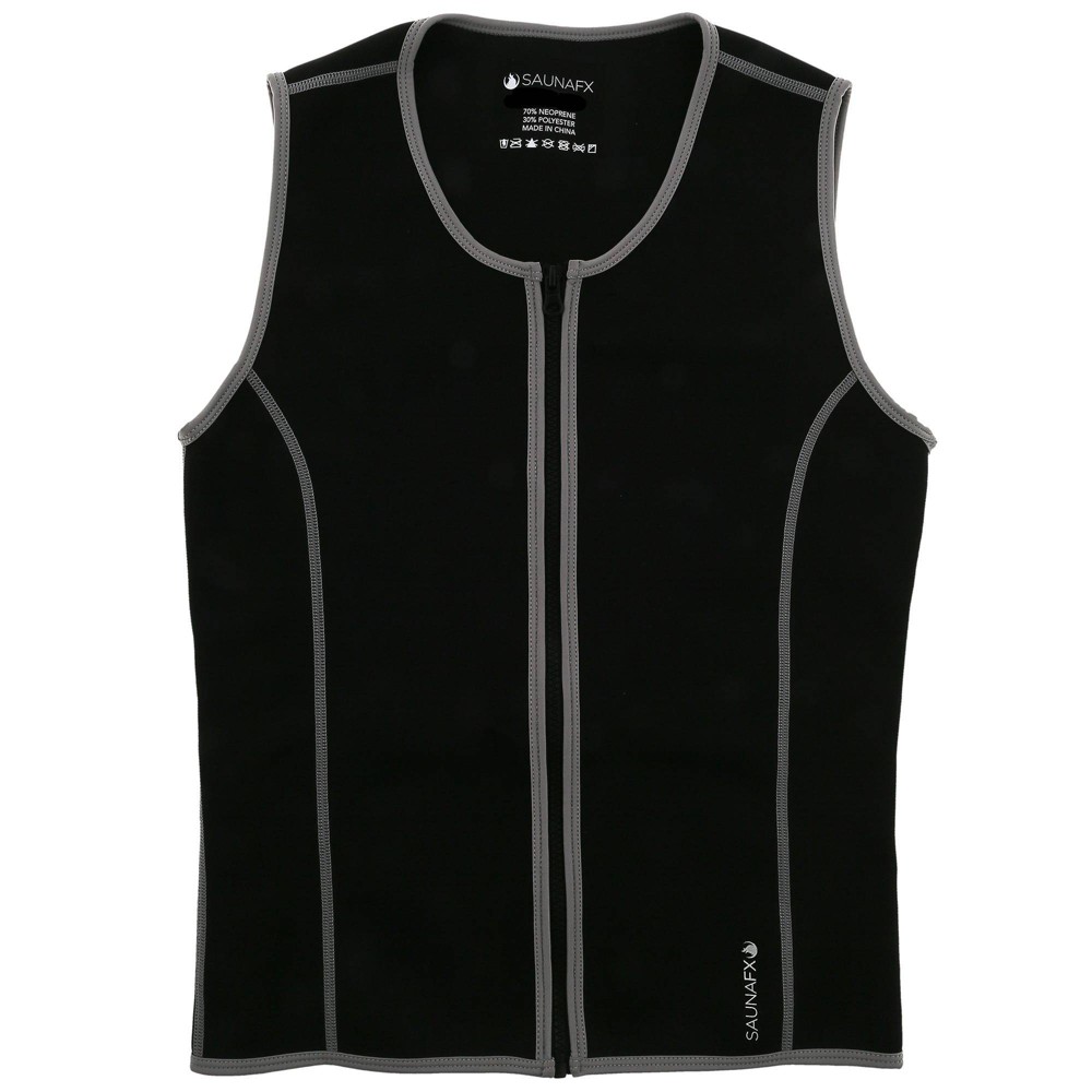 Size M SaunaFX Men's Neoprene Slimming Vest with Microban - Black