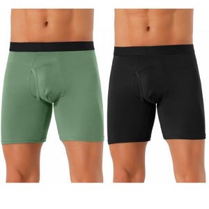 INSPIRE CHIC Men's 2 Pack Solid Color Soft Stretch Open-fly Basic Boxer Briefs - 1 of 4