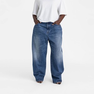 KBB by KAHLANA Women's Mid-Rise Wide Leg 'The Kahlana Jean' - Dark Wash - 1 of 3