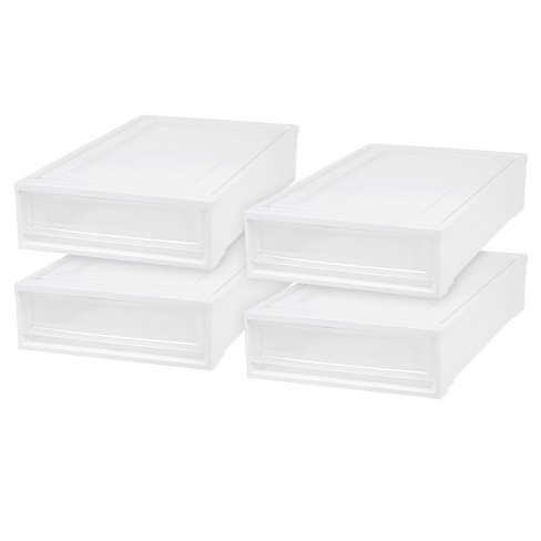 Iris Usa 4 Pack 27.5qt Plastic Under Bed Storage Containers With