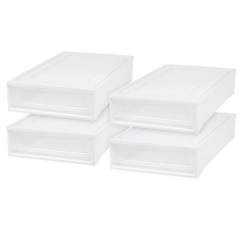 IRIS USA 4Pack 46.6qt WEATHERPRO Airtight Plastic Storage Bin with