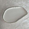 Jiallo 12" Simplicity Collection White Porcelain Gold Trim Freestyle Oval Shape Tray - 4 of 4
