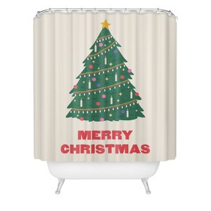 April Lane Art Merry Christmas Tree Shower Curtain - Deny Designs - 1 of 3