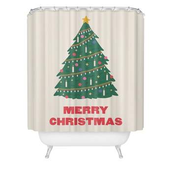 April Lane Art Merry Christmas Tree Shower Curtain - Deny Designs