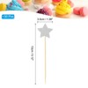 Unique Bargains Non-Edible Star Paper Bamboo Picks Birthday Cake Decorations Toppers 50 Pcs - 2 of 4