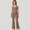 Anna-Kaci Active Women's Drawstring Ruched Waist Flared Leg Pants Stretch Fabric Active Yoga Lounge Bottoms - 4 of 4