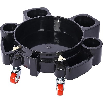 Acekool Removable Bucket Dolly with 5 Swivel Casters, 250 lbs Capacity, Locking Wheels, Rolling Cart for Car Wash & Cleaning, One Size