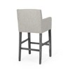 Lyngins Contemporary 26" H Counter Height Bar Stool with Rounded Armrests, Upholstered Counter Stools with Solid Rubberwood H-Frame Base - 4 of 4