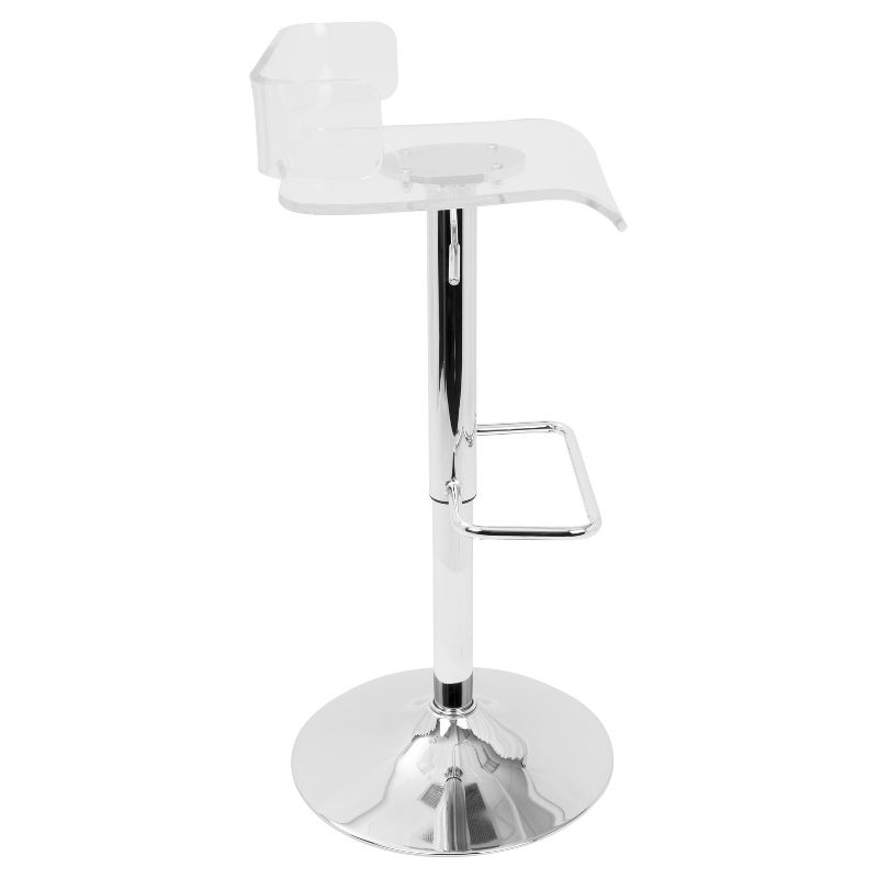 Pride Contemporary Adjustable Barstool - Clear Acrylic - Lumisource, 3 of 10