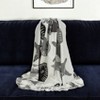 HomeRoots 52" X 67" Ivory and Gray Woven Cotton Coastal Seashell Throw Blanket with Fringe - 2 of 4