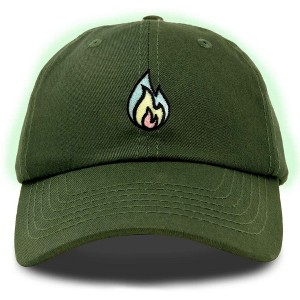 Dalix Fire Embroidered Lit Flame Dad Hat Cotton Baseball Cap Adjustable Mens - 1 of 4